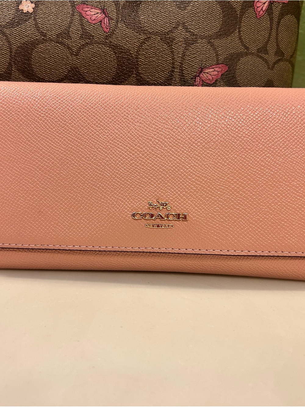 Coach Signature Print Tote with Butterfly Accents AND Coordinating Wallet! - Picture 11 of 16